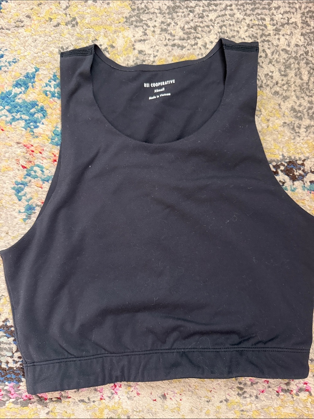 Rei Black Cropped Tank Top - Minimal Scoop Neck